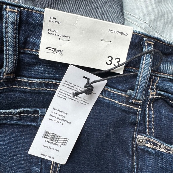 Silver Boyfriend Midrise Slim Womens Jean - Picture 4 of 8